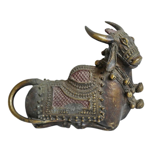 Antique Brass Nandi Bull India For Sale