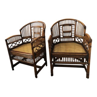Palm Beach Regency Bamboo & Cane Brighton Pavilion Chairs - a Pair For Sale