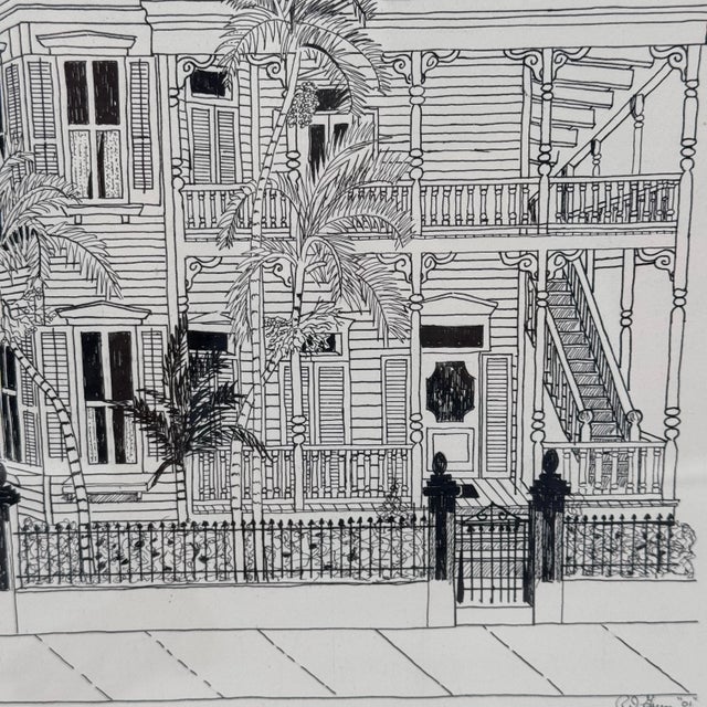 The Artist House, Key West Original Pen & Ink Drawing Signed 2001 For Sale - Image 4 of 12