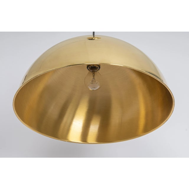 Stunning posa brass pendant designed by florian schulz, germany, 1970s large brass dome with cloth cord. Good vintage...
