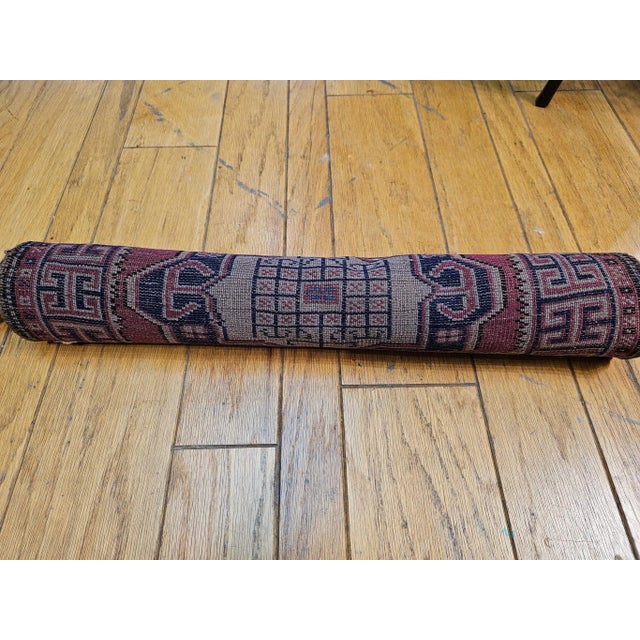 Turkish Vintage Turkish Runner, Hand-Knotted Wool, Geometric Design, 1920s For Sale - Image 3 of 10