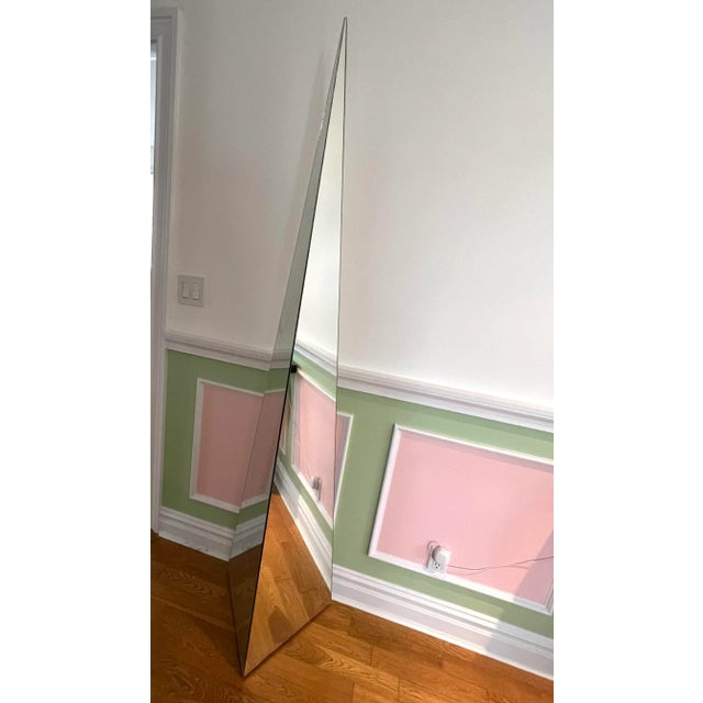 Triangle Pyramid Full Body Floor Mirror, custom made in 1980s