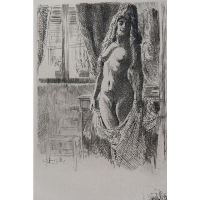 Alméry Lobel-Riche, Nu au foulard, Etching For Sale - Image 3 of 6