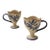 Art Deco Hand-Painted Vintage-Style Uniquely Shaped Coffee Cup - Set of 2 For Sale
