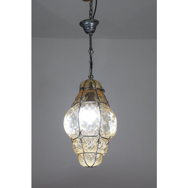 A beautiful light for hallways, entryways and living rooms, this hand-blown glass lantern is attributed to Seguso. The...