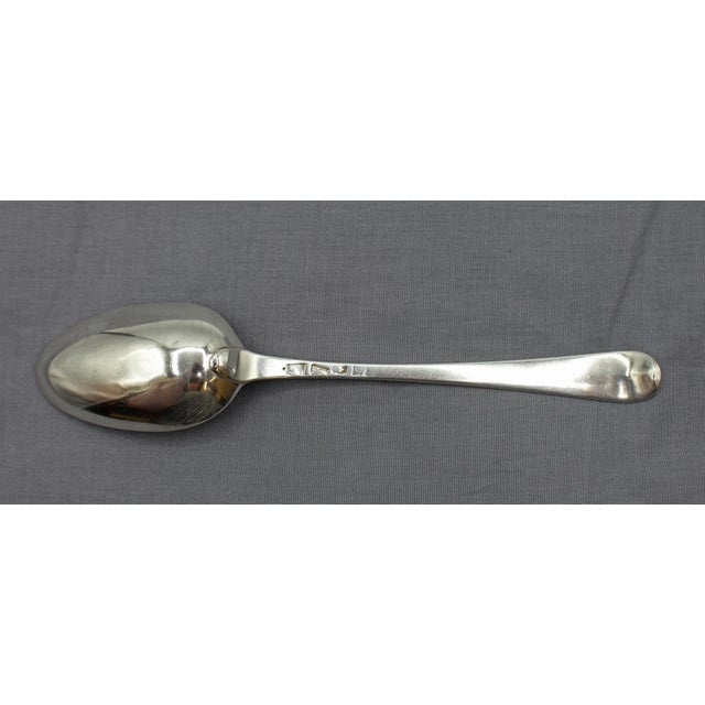 Traditional 1749 George II London Sterling Silver Tablespoon, Old English Pattern For Sale - Image 3 of 5