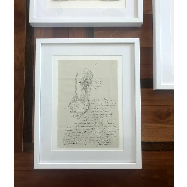 A suite of three ink drawing on paper with writings in Spanish by Mexican artist Jose Luis Cuevas, one of the leading...
