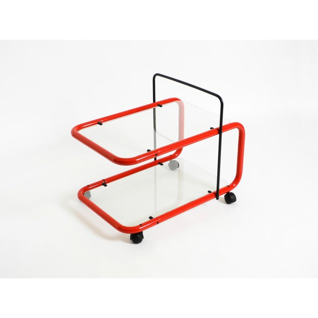 1980s Italian Bar Cart in Metal and Glass, 1980s For Sale - Image 5 of 18