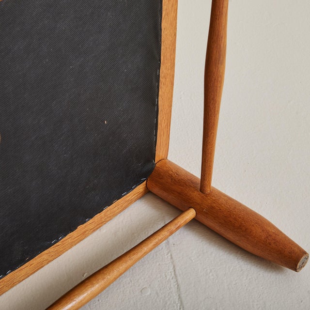 1960s Danish Modern Oak Stool in Forest Green Wool, 1960s - 2 Available For Sale - Image 5 of 7