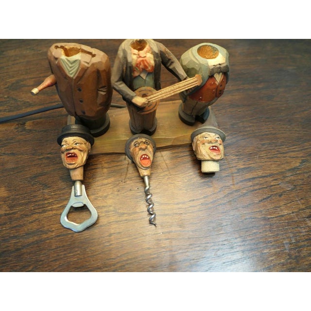 Wood High Kitsch Pub Bar Singers Lamp, 1940 For Sale - Image 7 of 8
