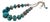 Chunky Chinese Turquoise Bead Necklace With Sterling Silver Chain, 20 Inch For Sale