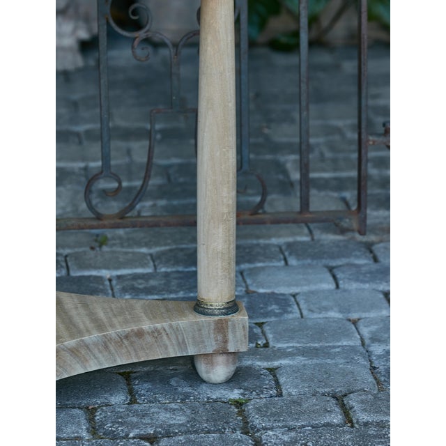 French Empire Style 19th Century Bleached Table with Marble Top and Column Legs For Sale - Image 11 of 12