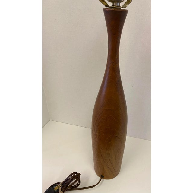 1960s 1960s Turned Walnut Table Lamp For Sale - Image 5 of 5