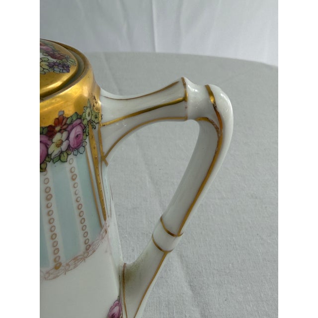 Mid 20th Century Victorian Royal Schwarzburg German Porcelain Teapot With Hand-Painted Fruit & Gilt Accents For Sale - Image 4 of 10