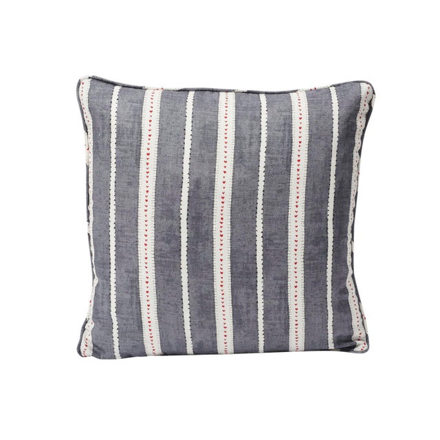 Contemporary Schumacher Amour 20" Pillow in Charcoal & White For Sale - Image 3 of 3