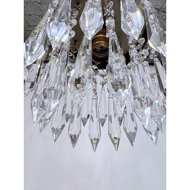 Brass 1950s Italian Brass Upside Down Layered Cake Chandelier For Sale - Image 8 of 8