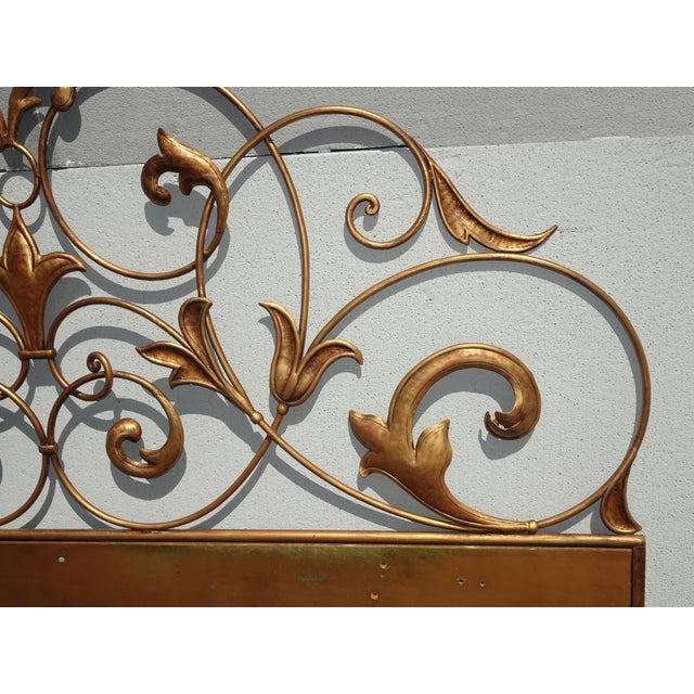 Gold Vintage French Style Gold Gilt King Headboard by Palladio Made in Italy For Sale - Image 8 of 12