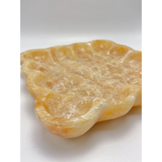 Contemporary Vintage Marble Scalloped Edge Tray For Sale - Image 3 of 5