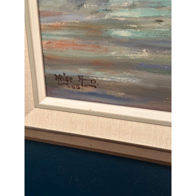 1960s Helge Andersson, Coastal Village, 1965, Oil on Panel, Framed For Sale - Image 5 of 18