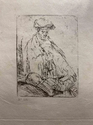 After Rembrandt, The Praying, Etching, 19th Century