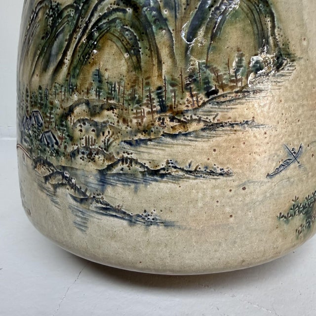 Japanese Hai-Yū Sansui Landscape Vase by Setsufū, 1970s For Sale - Image 6 of 14