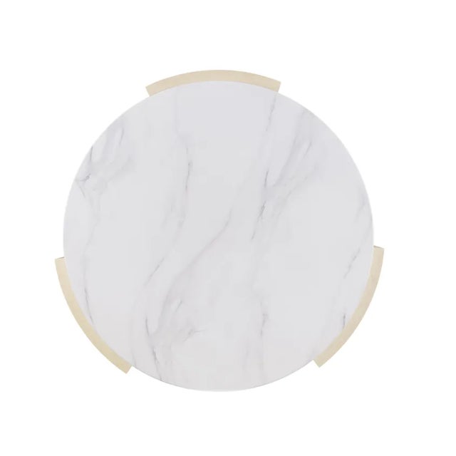 Volakas stone top and quartered oak veneers in a Polished Limestone finish. The open base is ideal for styling books and...
