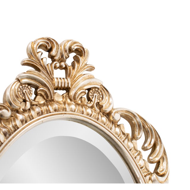 Kenneth Ludwig Chicago French D' Amboise Collection of Silver Petite Mirrors- Oval For Sale - Image 4 of 9