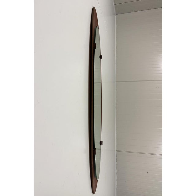 Vintage Bended Wooden Wall Mirror by Mobili Polli, Italy, 1950s For Sale - Image 6 of 13