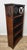 MCM Walnut book or display shelf with X-shaped pierced fretwork on sides of top shelf 24 in wide x 9 in deep x 36 in high