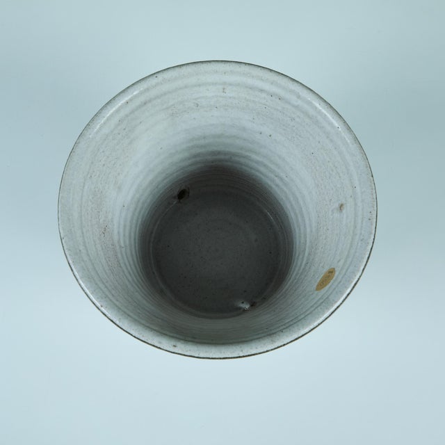 Hand Thrown Glazed Planter with Water Catch For Sale - Image 10 of 11