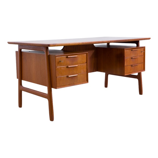 Danish Teak Model 75 Desk from Omann Jun, 1960s For Sale