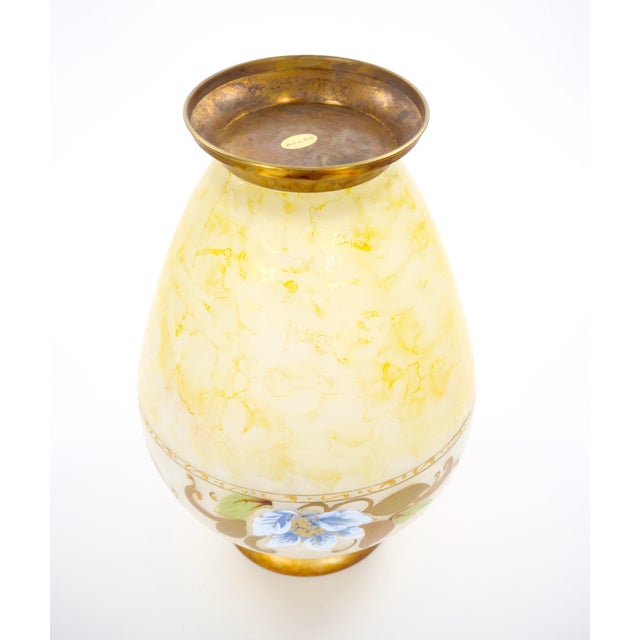 Mid-Century Modern Italian Venetian Art Glass Gilt & Painted Tableware Vase For Sale - Image 9 of 12