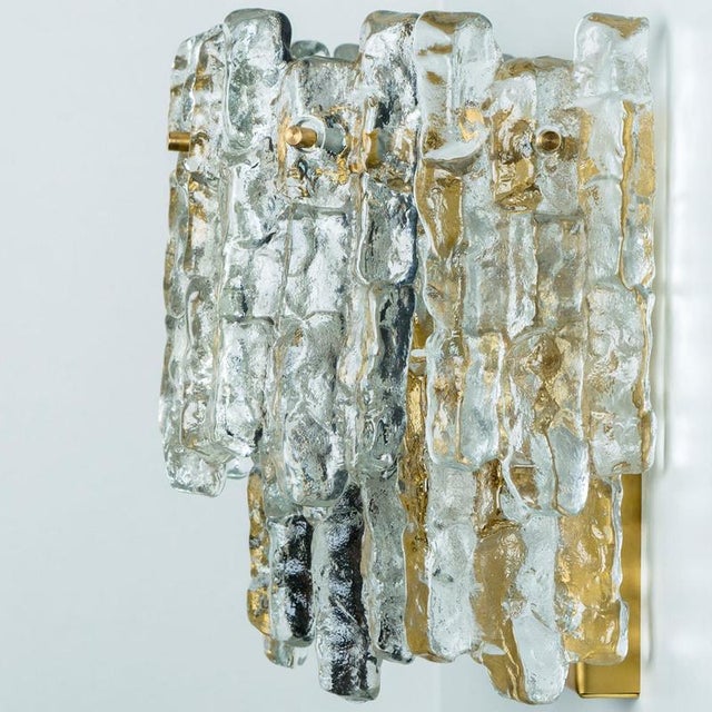 Ice Glass Wall Lights attributed to J. T. Kalmar for Kalmar, 1970s For Sale - Image 15 of 18