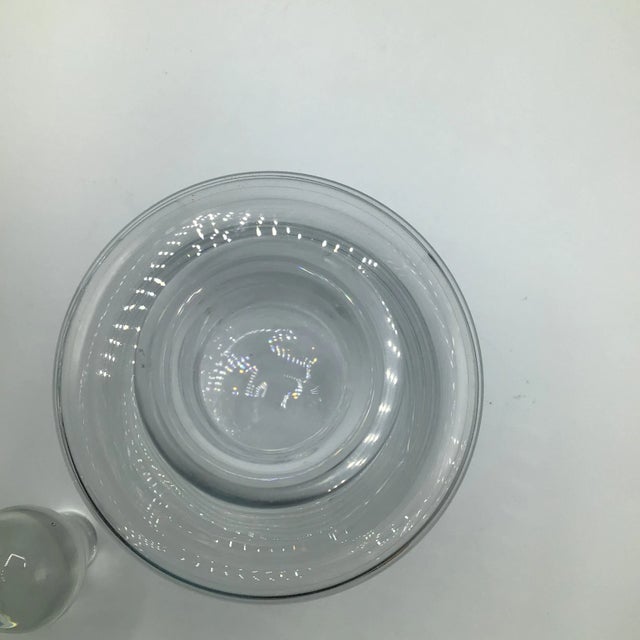 Transparent Ring Etched Decanter 4 Lowball Glasses and 2 Highball Glasses-Set of 7 For Sale - Image 8 of 11