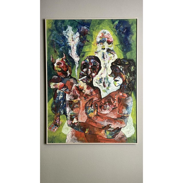 Milan Klimes, 1970s, Oil, Mixed Technique on Cardboard For Sale - Image 3 of 5