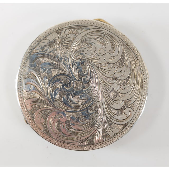 Metal Early 20th Century Italian 800 Silver and Enamel Makeup Compact For Sale - Image 7 of 10