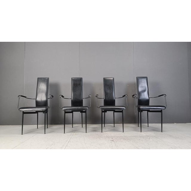 Vintage S44 Dining Chairs by Giancarlo Vegni for Fasem, 1980s, Set of 4 For Sale - Image 4 of 10