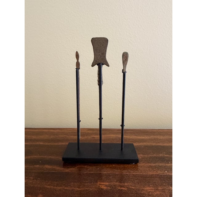 Metal Collection of Three Ancient Roman Bronze Medical Instruments on Custom Museum Mounts For Sale - Image 7 of 9