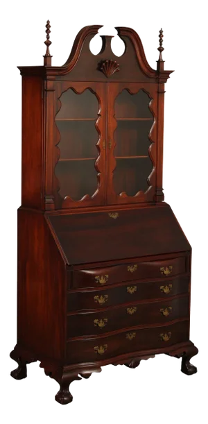 1940's Georgian Style Mahogany Secretary Bookcase