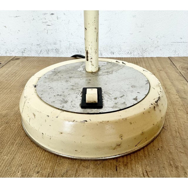 Industrial Beige Gooseneck Table Lamp from Polam, 1960s For Sale - Image 11 of 18