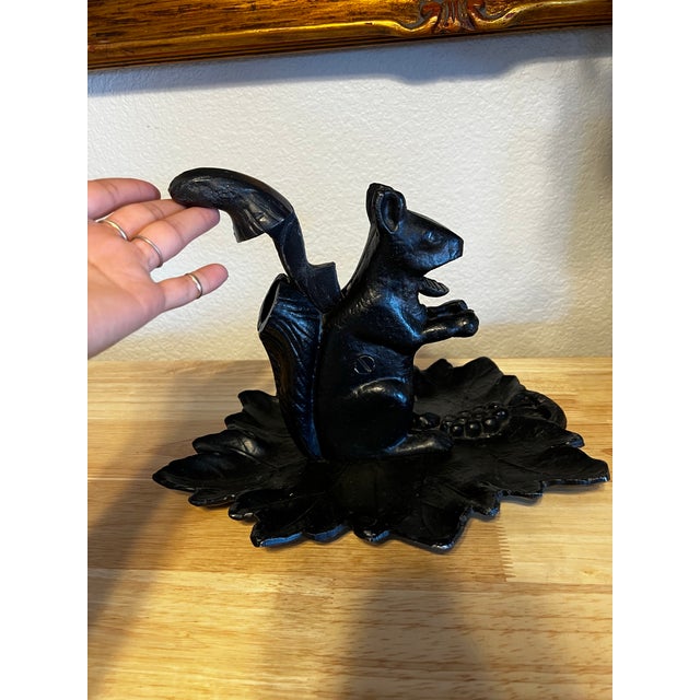 Vintage Cast Aluminum Squirrel Nutcracker With Leaf Tray | Rustic Woodland Serving Piece For Sale In Phoenix - Image 6 of 7