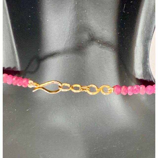 Natural 140 Ct Natural Ruby Bead Single Strand Necklace with Silver Clasp 22" long 1 layers of Natural Ruby Beads These...