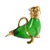 Vintage Green Glass & Gilt Metal Walrus Claret Wine Decanter For Sale - Image 4 of 8