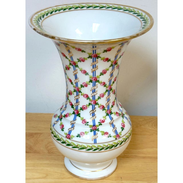 Royal Vienna Sevres Style Floral Trellis Vases, Artist Signed 'Nash' - a Pair For Sale - Image 12 of 12