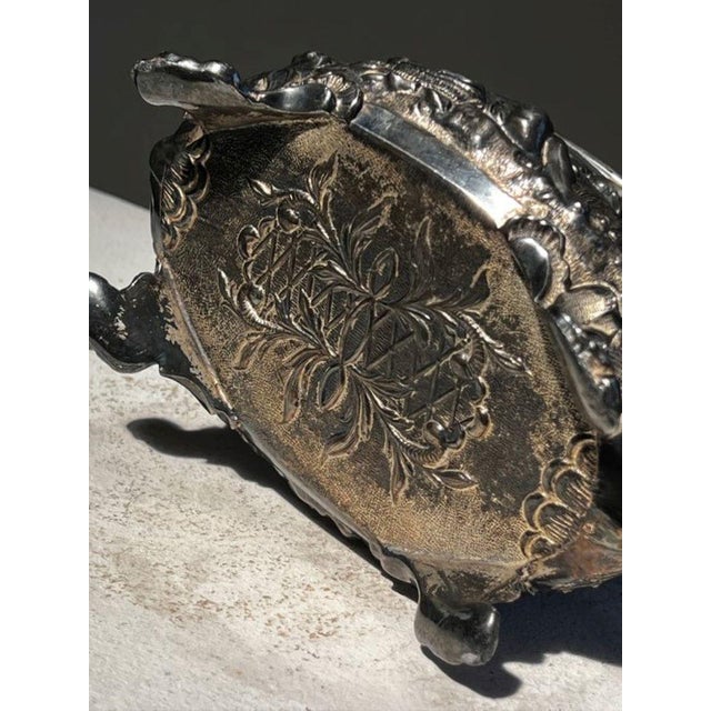 19th Century Antique 19th Century French Metal Jewelry Box With Cherub and Birds For Sale - Image 5 of 6