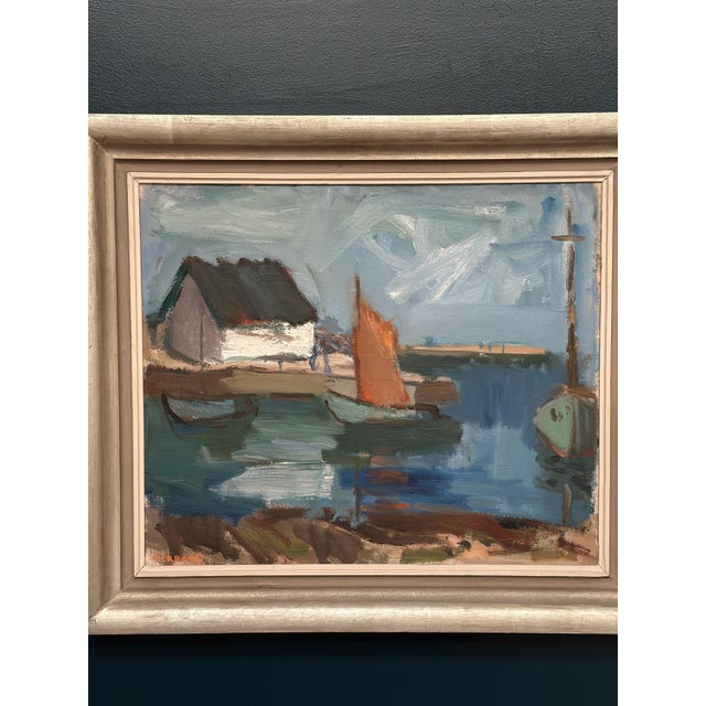Gösta Ekdahl, Boat Harbour, 1963, Oil on Canvas, Framed For Sale - Image 4 of 13