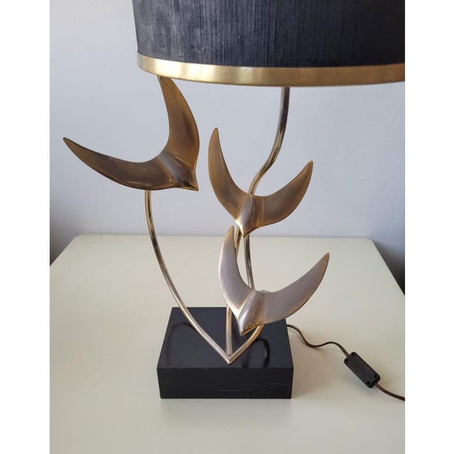 Wood Flight of Wild Geese Sculpture Lamp, France, 1970s For Sale - Image 7 of 18