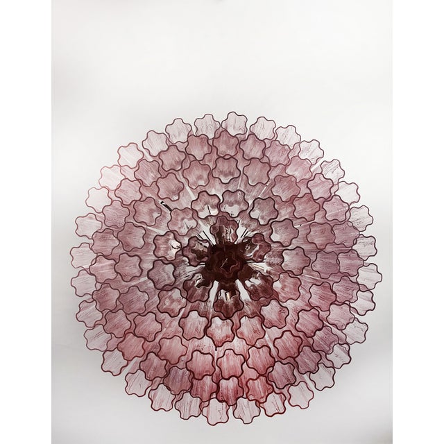 Large Pink Murano Glass Tubes Chandelier, 1990s For Sale - Image 9 of 17