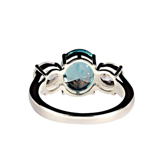 Traditional Zircons Classic Three Stone Ring Size 8 For Sale - Image 3 of 4