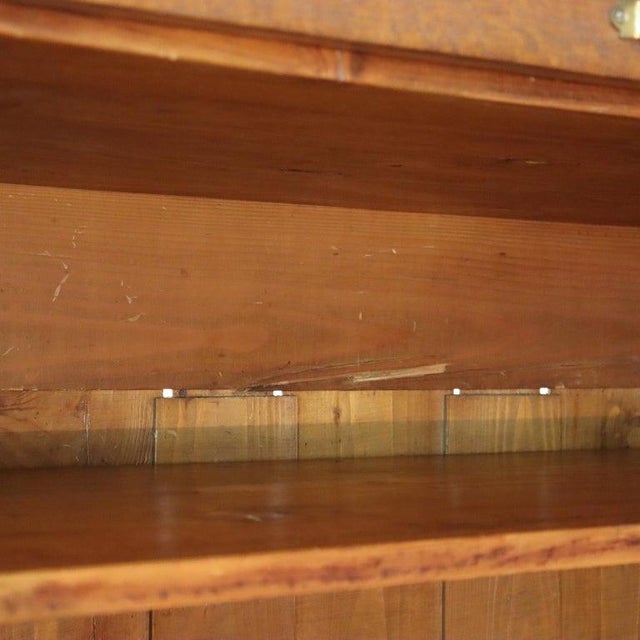 Oversized Antique Oak Roll Front Bookcase Circa 1920 For Sale - Image 11 of 15